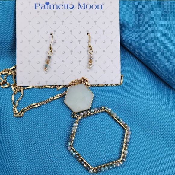 🩵NWT Palmetto Moon Mint Necklace & Earring Set - Picture 5 of 11